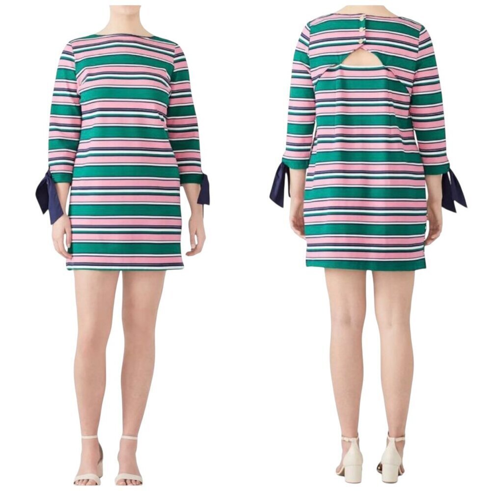 Draper James x Eloquii Striped Cutout Sleeve Tie Mini Dress Size 18/20